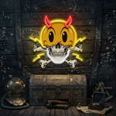 Emoji Hat Skull LED Neon Sign Light Pop Art