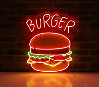 Burger Led Neon Sign Shop Decor Led Neon Sign