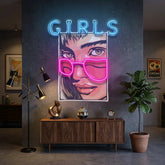Girl in Sunglasses LED Neon Sign Light Pop Art