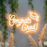 Congrats Grad Neon Sign for Graduation Party Decor