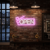Hair Salon Open Neon Sign Custom Shop Neon Sign