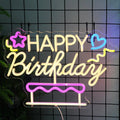 Happy Birthday&Cake Neon Sign