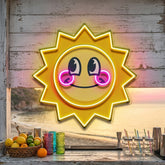 Happy Sun LED Neon Sign Light Pop Art
