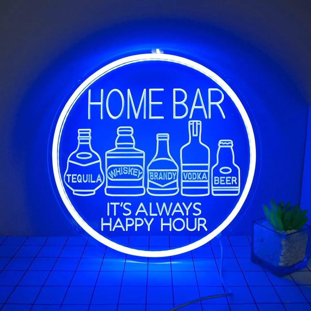 Neon Bar Sign Pub Beer Wine Wall Art Decor Sign