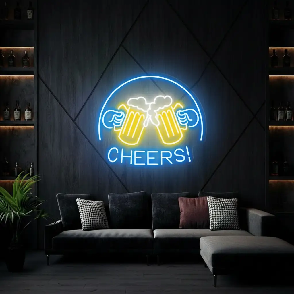Beer Cheers Neon Signs Lights Bar Art Wall Decor