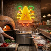 Meditating Pizza LED Neon Sign Light Pop Art