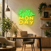 Hello Monday LED Neon Sign Light Pop Art