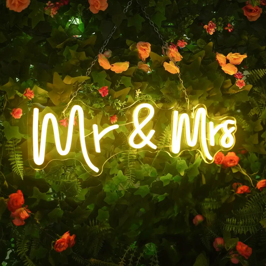 Mr&Mrs Neon Sign for Wedding Party Decor