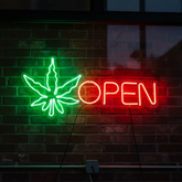 Open Neon Sign Weed Neon Sign Wall Decor Art