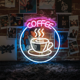 Coffee Neon Sign Round Neon Sign - VN03 - Customneonstudio