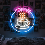 Coffee Neon Sign Round Neon Sign - VN03 - Customneonstudio