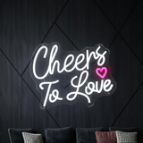 Cheers to Love Neon Sign Valentines Neon Sign - VN03 - Customneonstudio