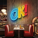 Ok Sign LED Neon Sign Light Pop Art