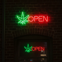 Open Neon Sign Weed Neon Sign Wall Decor Art