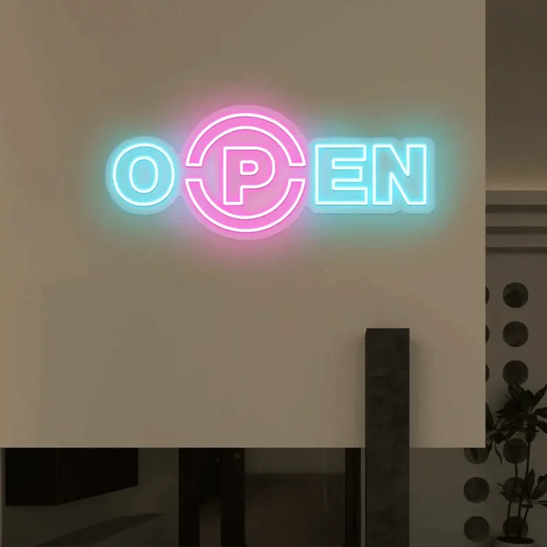 Acrylic Led Open Neon Sign Shop Decor Sign – color option 1 – view 4