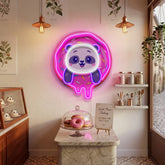 Panda Donut LED Neon Sign Light Pop Art
