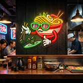 Ramen Eating Sushi LED Neon Sign Light Pop Art