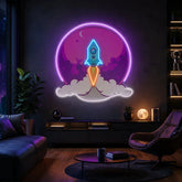 Rocket Launch LED Neon Sign Light Pop Art