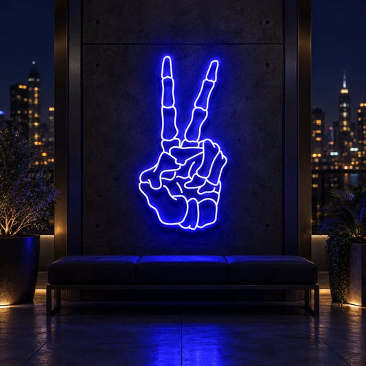 Skeleton Peace Sign
