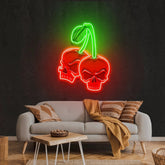 Skull Cherry Artwork Led Neon Sign Light