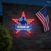Forever Grateful: Honoring Our Heroes Neon Sign Light Artwork