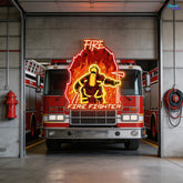 Service, Sacrifice, Strength: Veterans & Firefighters Neon Sign Light Artwork