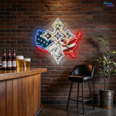 Blessed by Freedom, Guided by Faith best Gift for Veteran Neon Sign Light Artwork