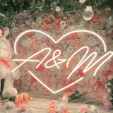 Heart with Letter Neon Sign