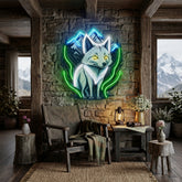 White Foxy LED Neon Sign Light Pop Art