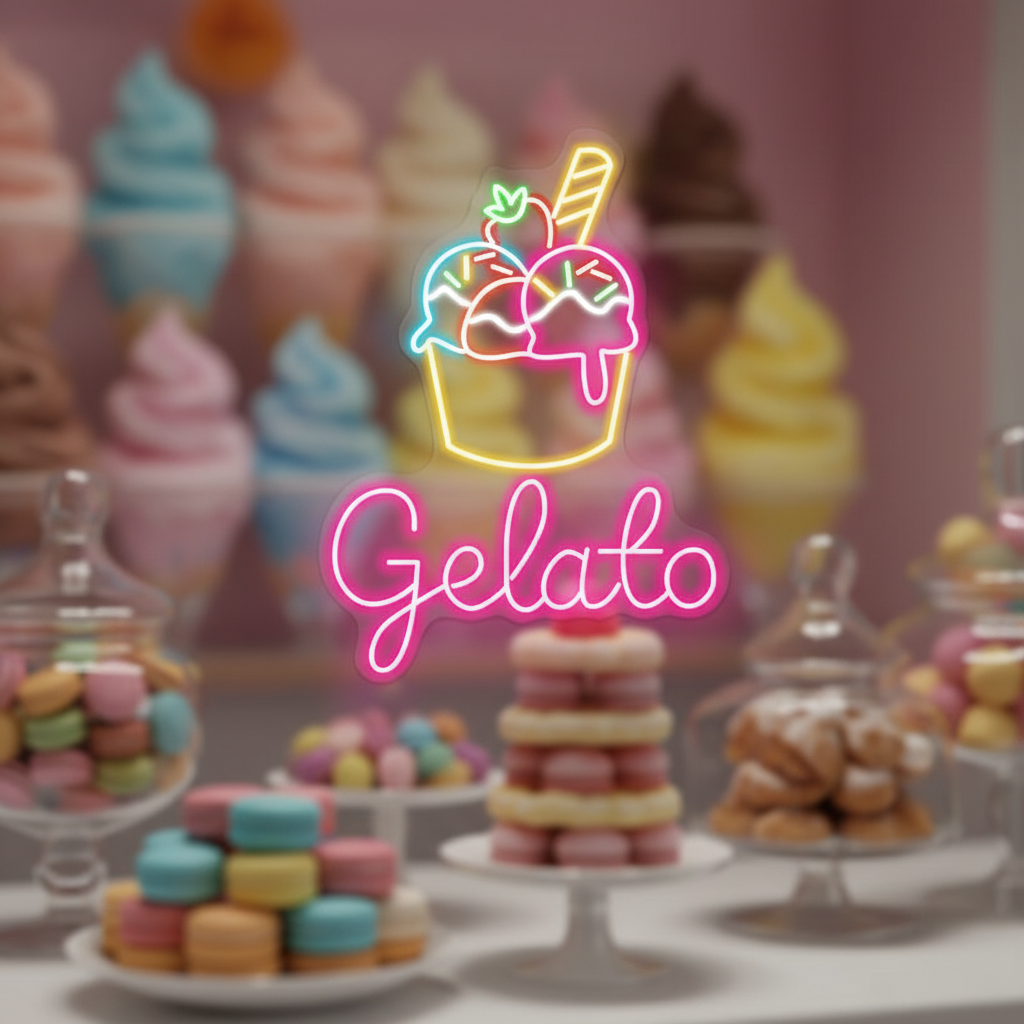 Custom Ice Cream Shop LED Sign Open LED Light