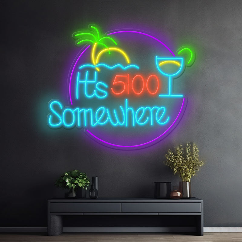 It's 5 O'clock Somewhere Neon Sign Shop Decor Neon Sign - VN03 - Customneonstudio