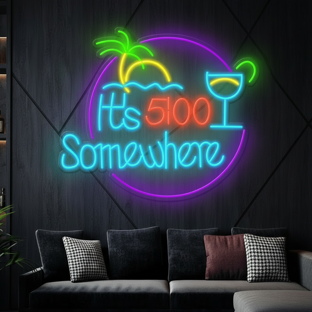 It's 5 O'clock Somewhere Neon Sign Shop Decor Neon Sign - VN03 - Customneonstudio