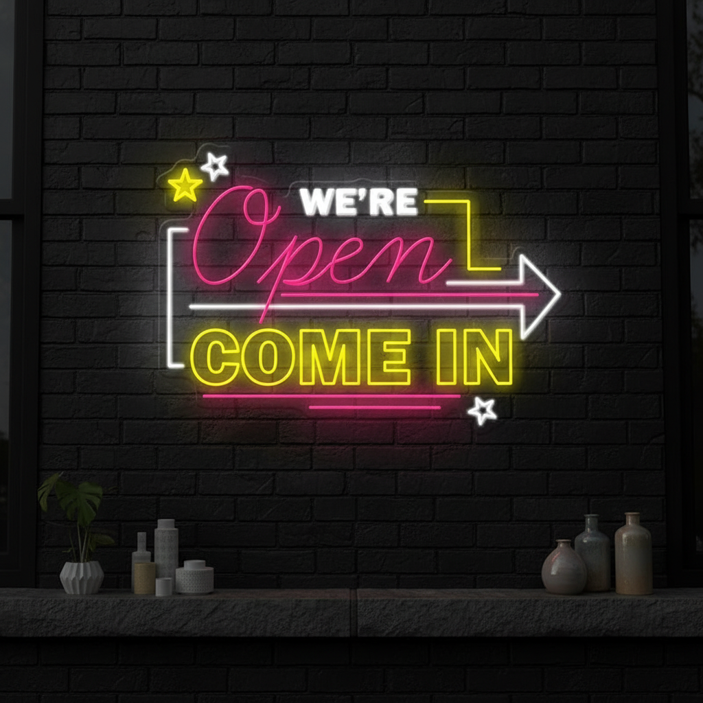 We Are Open Come In Led Neon Sign Custom Led Neon Sign