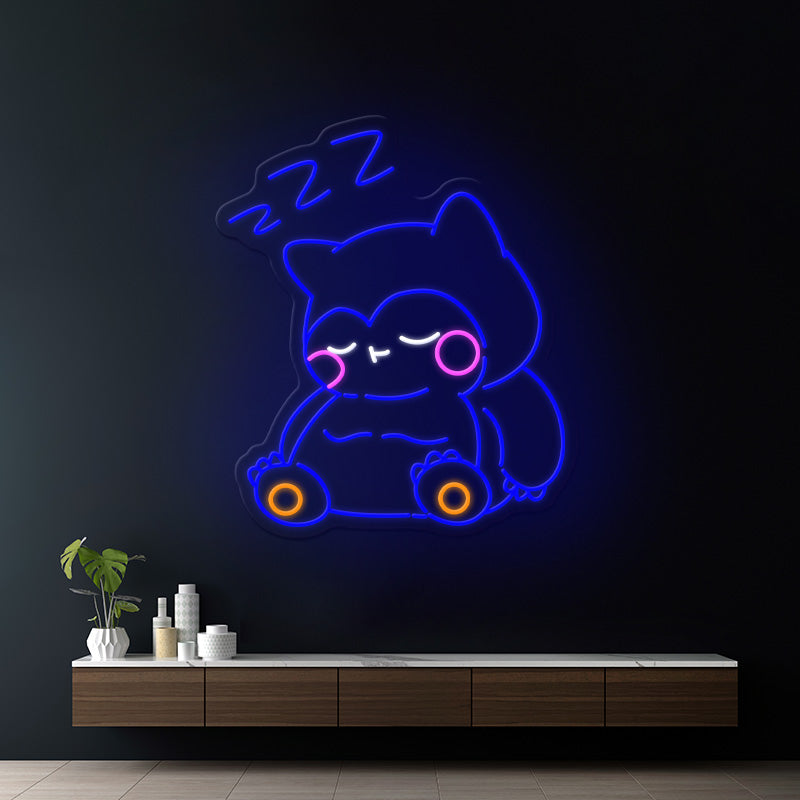Snorlax Cartoon Led  Neon Sign Kids Room Decor - VN03 - Customneonstudio