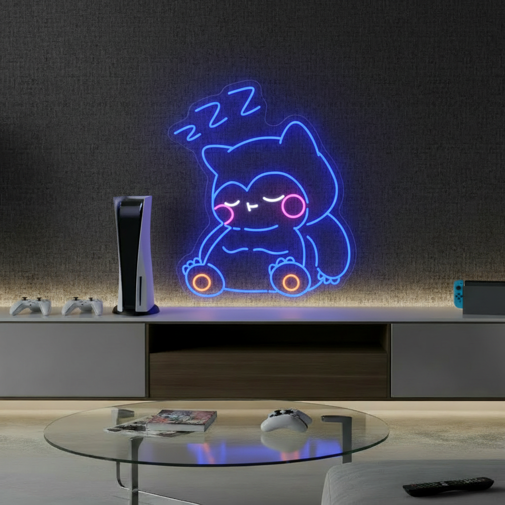 Snorlax Cartoon Led  Neon Sign Kids Room Decor - VN03 - Customneonstudio