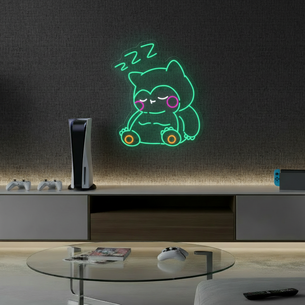 Snorlax Cartoon Led  Neon Sign Kids Room Decor - VN03 - Customneonstudio