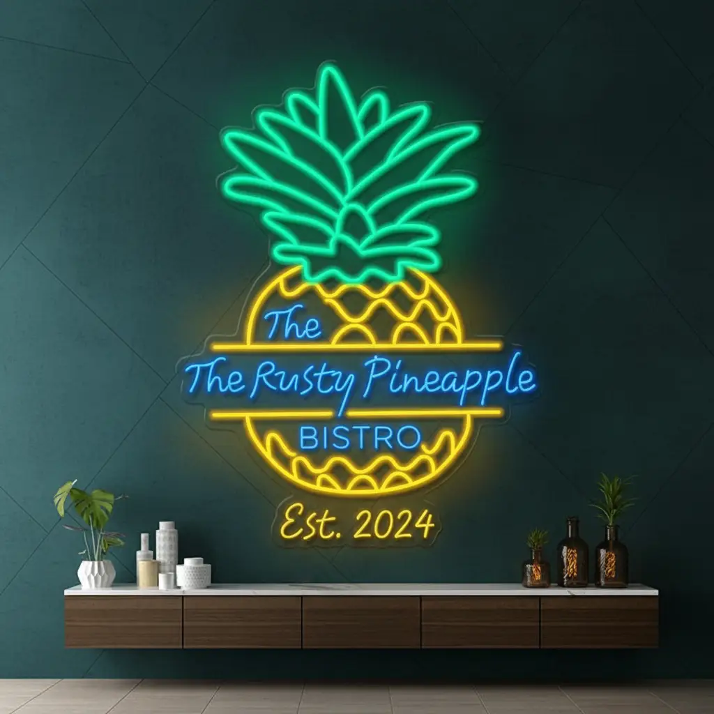 Pineapple Neon Sign Cocktail Bar Wall Decor Sign Shop Decor Sign