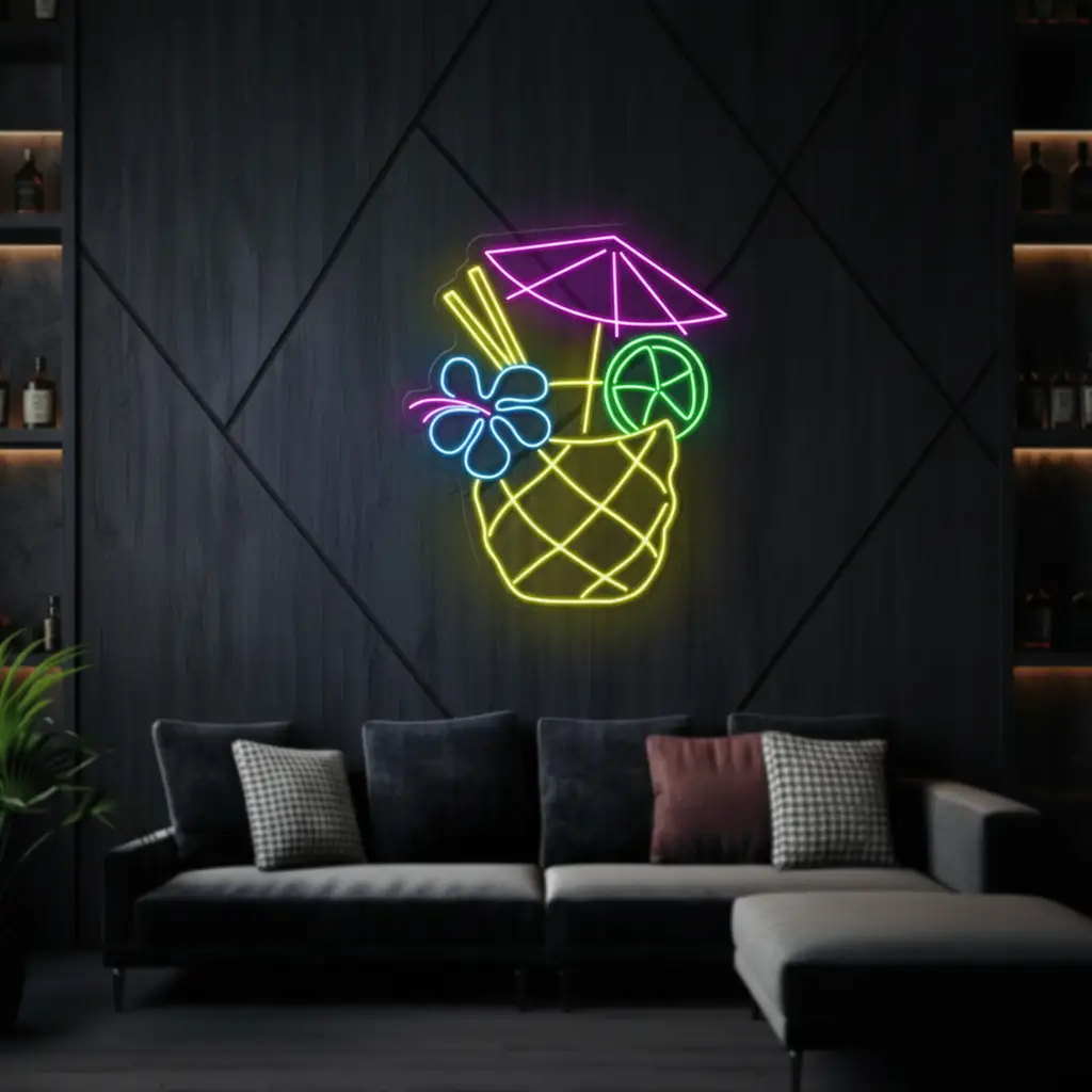 Tropical Fruit Room Wall Decor Wine Bar Pub Club Neon Light