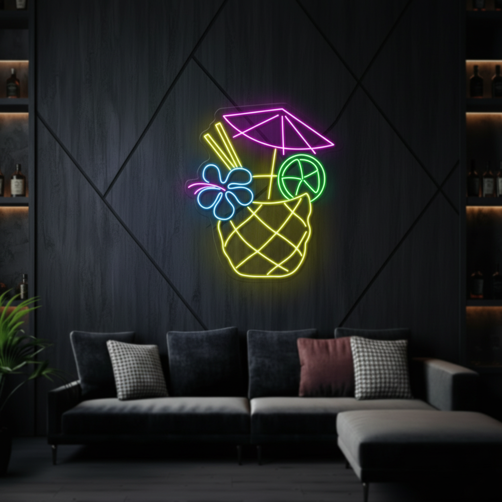 Tropical Fruit Room Wall Decor Wine Bar Pub Club Neon Light