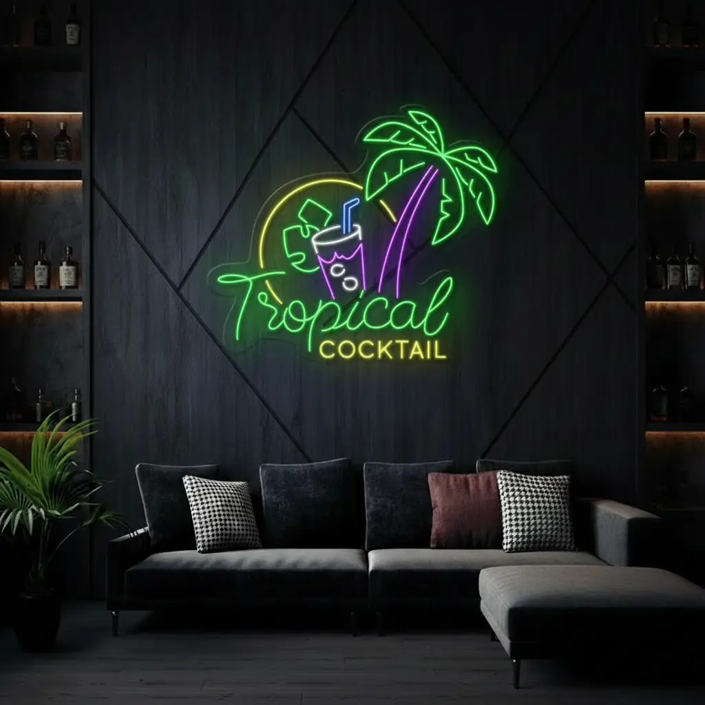 Tropical Cocktail Led Neon Sign Bar Decor Neon Sign