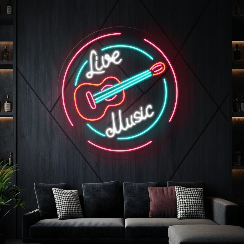 Live Music Neon Sign Room Decor Sign