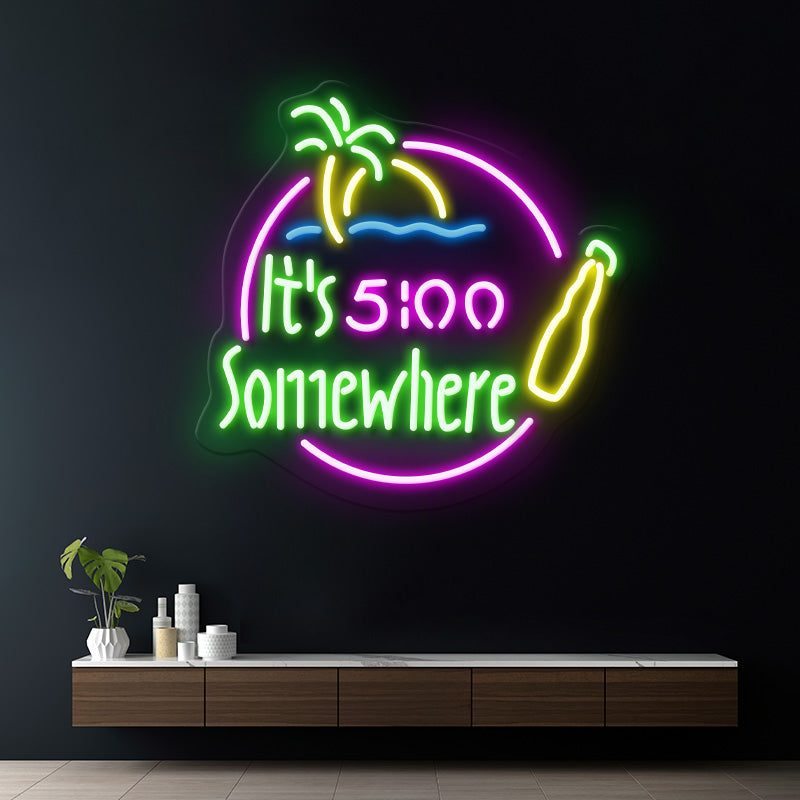 It's 5:00 Somewhere Bar Neon Sign - VN03 - Customneonstudio