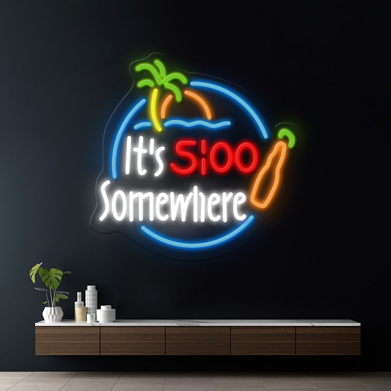 It's 5:00 Somewhere Bar Neon Sign - VN03 - Customneonstudio