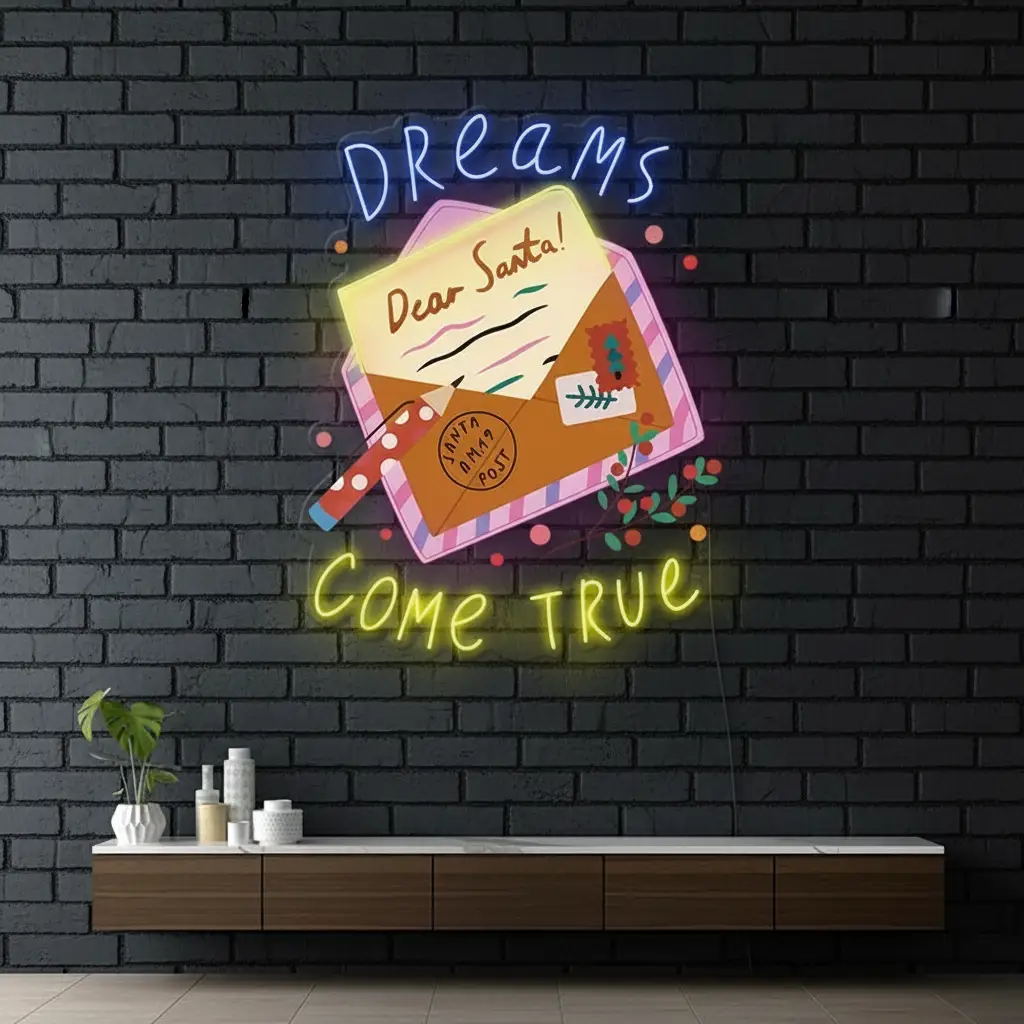 Dear Santa Letter Christmas Artwork Led Neon Sign