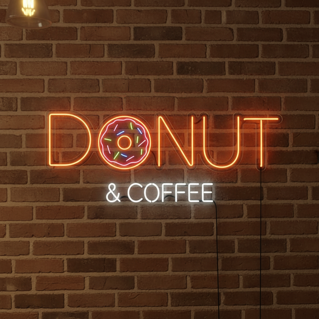 Donut Shop Open Neon Sign Shop Decor Sign