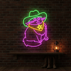 Cowboy Cat Neon Sign Wall Decor Sign