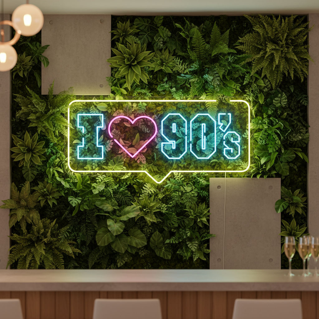 I Love 90's Led Neon Sign 90s Party Decor Sign