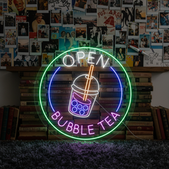 Bubble Tea Shop Open Led Neon Sign