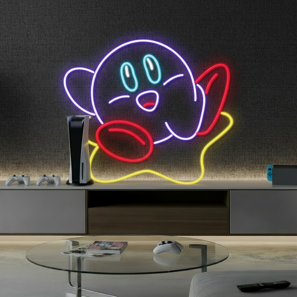 Cartoon Kirby Neon Sign Kids Room Decor Sign - VN03 - Customneonstudio