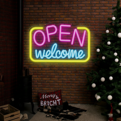 Open Welcome Neon Sign Shop Decor Neon Sign